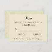  Elegant Bruiloft RSVP Ecru Kant (Voorkant / Achterkant)