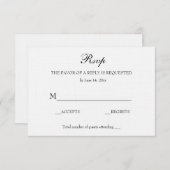 Elegant Bruiloft RSVP Zacht Wit Linnen (Voorkant / Achterkant)