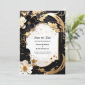 Elegant Bruiloft Save The Date Kaart (Staand voorkant)