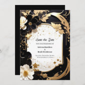 Elegant Bruiloft Save The Date Kaart (Voorkant / Achterkant)