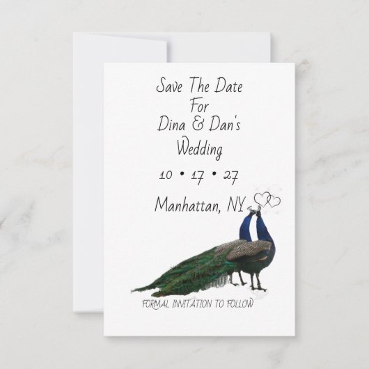Elegant Bruiloft Save the Date Kaart (Voorkant)