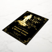 Elegant bruiloft silhouet Save the Date Folie Uitnodiging (Gedraaid)