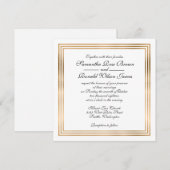 Elegant bruiloft Uitnodiging gouden folie grens (Voorkant / Achterkant)