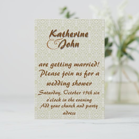 Elegant bruiloft-uitnodiging kaart (Staand voorkant)