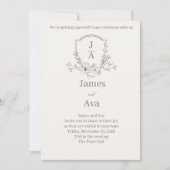 ELEGANT Bruiloft Uitnodiging met Bloemen - Chic Mo (Voorkant)