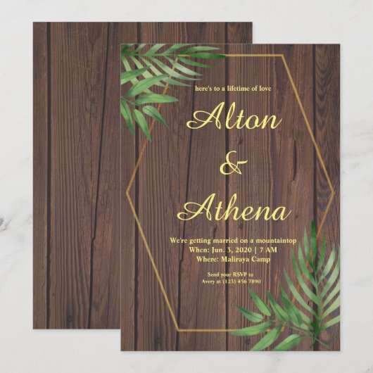 Elegant bruiloft uitnodiging van afbeelding van ho (Voorkant / Achterkant)