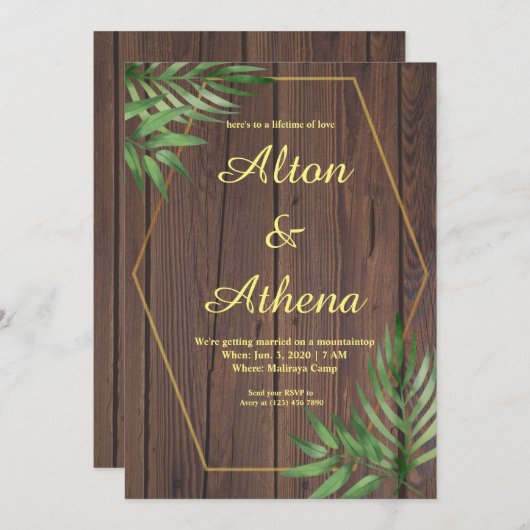 Elegant bruiloft uitnodiging van afbeelding van ho (Voorkant / Achterkant)