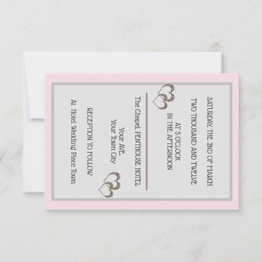 Elegant, bruiloft, verloving uitnodiging, vlinder kaart (Achterkant)