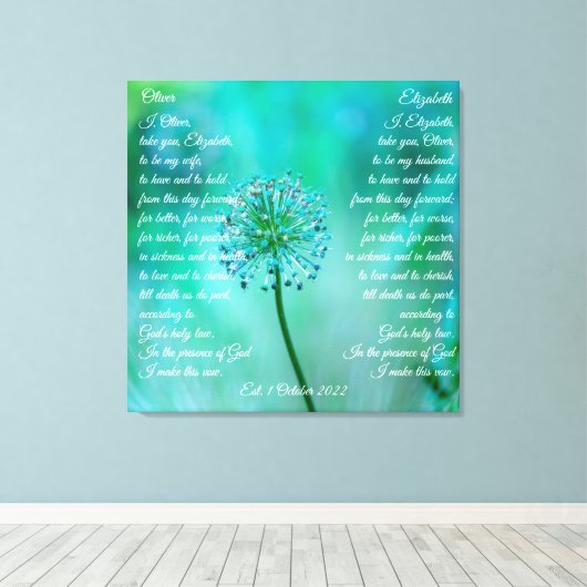 Elegant bruiloft vulbaar Canvas afdrukken (Insitu (Houten vloer))