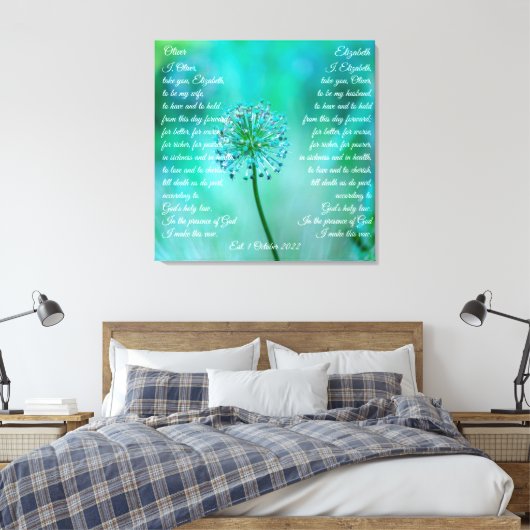 Elegant bruiloft vulbaar Canvas afdrukken (Insitu (Slaapkamer))