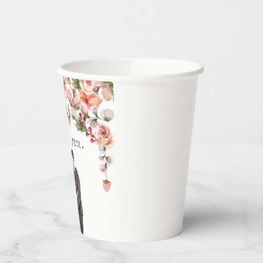 Elegant bruiloft waterverf floral papieren bekers (Links)