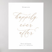 Elegant Bruiloft Welkomstbord met Kalligrafie Poster (Voorkant)