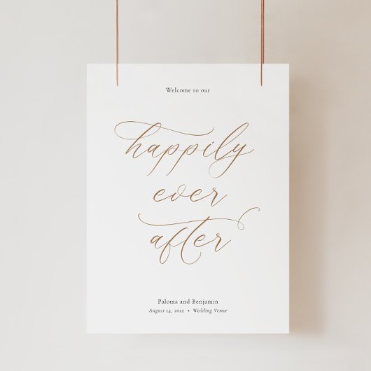 Elegant Bruiloft Welkomstbord met Kalligrafie Poster