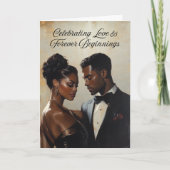 Elegant bruiloft Wenskaart | Afro-Amerikaanse C Kaart (Voorkant)