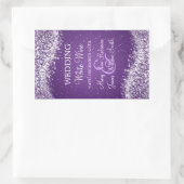 Elegant Bruiloft Wijn Label Mousserende Wave Paars (Tas)