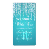 Elegant Bruiloft Wijn Label Night Dazzle Blue (Voorkant)
