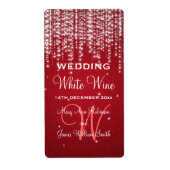 Elegant Bruiloft Wijn Label Night Dazzle Rood (Voorkant)