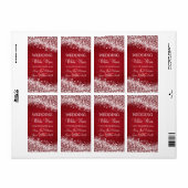 Elegant Bruiloft Wijn Label Sparkling Wave Rood (Full Sheet)