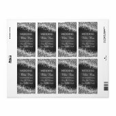 Elegant Bruiloft Wijn Label Sparkling Wave Zwart (Full Sheet)