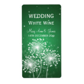 Elegant Bruiloft Wijn Label Zomer Sparkle Emerald (Voorkant)