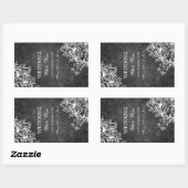 Elegant Bruiloft Wijnlabel  Swirls Zwart Rechthoekige Sticker (Vel)