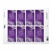 Elegant Bruiloft Wijnlabel  wervelt Paarse Etiket (Full Sheet)