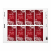 Elegant Bruiloft Wijnlabel  wervelt rood Etiket (Full Sheet)