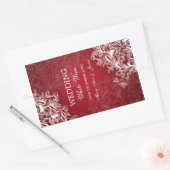 Elegant Bruiloft Wijnlabel  wervelt rood Rechthoekige Sticker (Envelop)