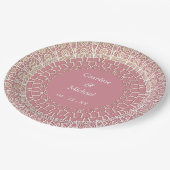 Elegant Bruiloft Wit Kant Papier Bord (Gekanteld)