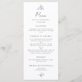 Elegant Bruiloft Zwart & Wit Formeel Diner Party Menu (Voorkant)