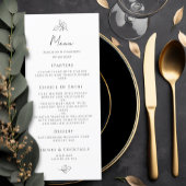 Elegant Bruiloft Zwart & Wit Formeel Diner Party Menu
