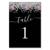 Elegant Bruiloften Holografische Glitter Zwart Kaart (Achterkant)