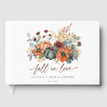 Elegant bruiloftgastboek voor herfst