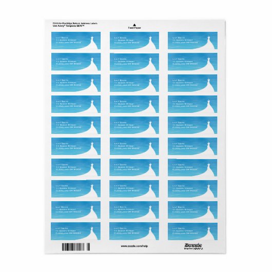 Elegant bruiloftsfeest blauwe waterverf Label (Full Sheet)