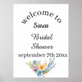 Elegant Bruiloftsfeest Welkomstbord Poster (Voorkant)