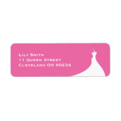 Elegant Bruiloftsuitnodiging fuchsia Label (Voorkant)