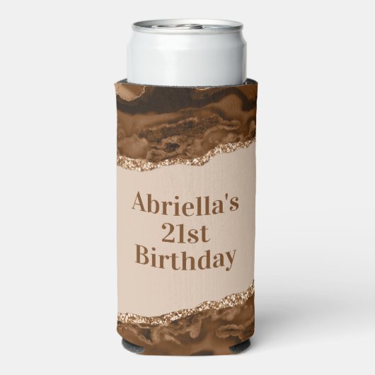 Elegant Bruin Agaat Melanine Thema Koeler (Seltzer Achterkant)