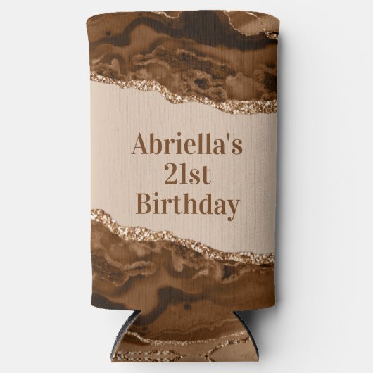 Elegant Bruin Agaat Melanine Thema Koeler (Voorkant)