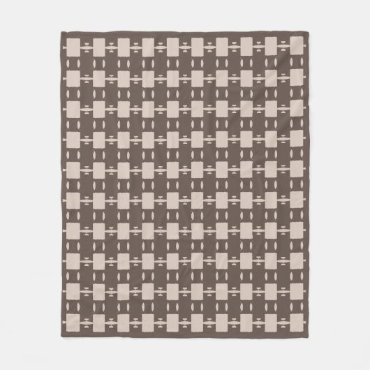 Elegant bruin beige geometrisch patroon fleece deken (Voorkant)