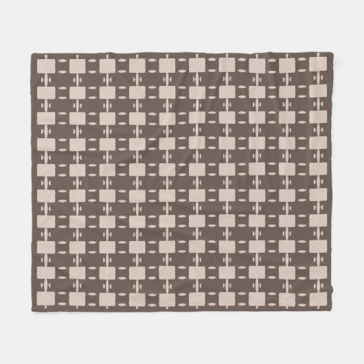 Elegant bruin beige geometrisch patroon fleece deken (Voorkant (Horizontaal))
