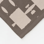 Elegant bruin beige geometrisch patroon fleece deken (Hoek)