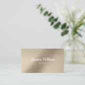 Elegant bruin bladgoud modern visitekaartje (Staand voorkant)