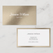 Elegant bruin bladgoud modern visitekaartje (Voorkant / Achterkant)