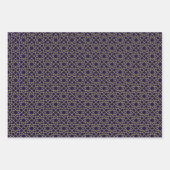 Elegant bruin blauw zwart geometrisch islamitisch  inpakpapier vel (Voorkant 3)
