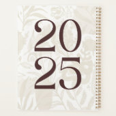 Elegant Bruin Bloemen 2025 Planner (Achterkant)