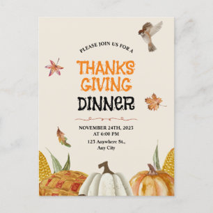 Elegant Bruin  Bloemen Thanksgiving Briefkaart