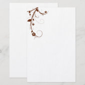 ELEGANT BRUIN BLOEMIG briefpapier (Voorkant / Achterkant)