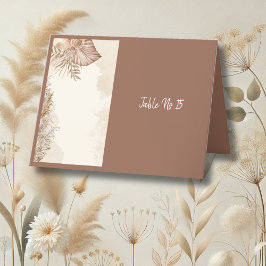 Elegant bruin Boho Neutraal Trouwtafelkaart Bedankkaart