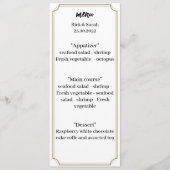 Elegant bruin bruiloft diner menu (Voorkant)
