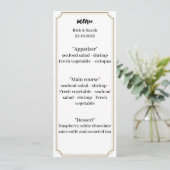 Elegant bruin bruiloft diner menu (Staand voorkant)